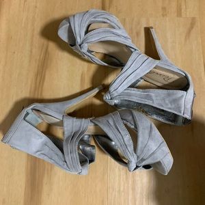 WARNING: THESE DONT SMELL LIKE ROSES. Old suede clubbing heels need love